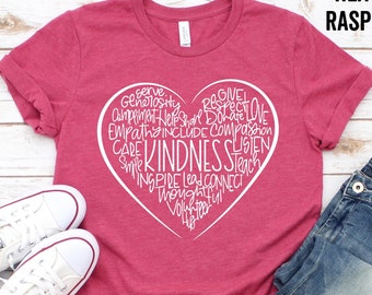 Kindness Heart Shirt,Kindness Shirt, Teacher Shirt, Counselor Shirt, Social Worker Shirt, Kind T-shirt, Inspirational Shirt