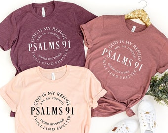Christian T-Shirt: Psalms 91 Religious Tee