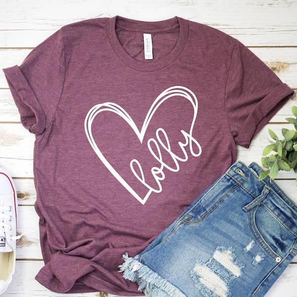 Lolly Shirt, Lolly Heart Shirt, Lolly Gift For Mother's Day, Lolly Birthday Gift Idea, Lolly Gifts, Christmas Gift, Gift for New Lolly shirt