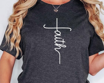 Faith Shirt, Faith Cross Shirt, Christian Gift, Faith Gift, Christian Shirts , Love and Grace Shirt, Faith Cross, Vertical Cross, Jesus Tee
