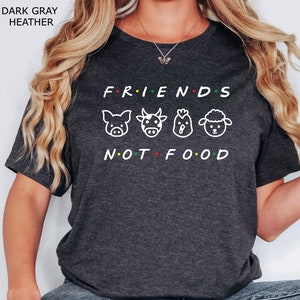Vegan Shirt Friends Not Food Shirt Vegetarian Tee Mens Women Vegan Shirt Friends Not Food Shirt Vegetarian Tee Mens Women