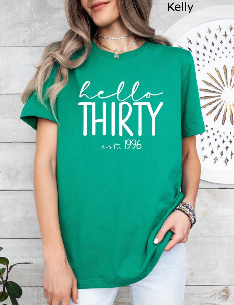 Hello Thirty Est 1996 Shirt, 30th Birthday Shirt, Turning 30 Birthday Gift, Thirty Birthday Crew, Birthday Squad, Birthday Party Shirt image 13