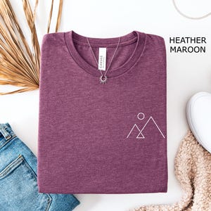 T-shirt minimaliste montagne, T-shirt simple montagne, T-shirt de randonnée, T-shirt minimaliste montagne, T-shirt esthétique image 7