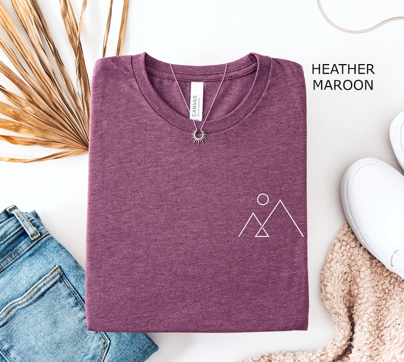 T-shirt minimaliste montagne, T-shirt simple montagne, T-shirt de randonnée, T-shirt minimaliste montagne, T-shirt esthétique image 7