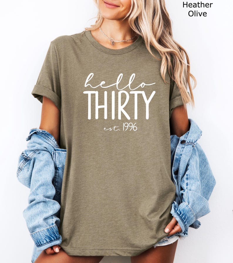 Hello Thirty Est 1996 Shirt, 30th Birthday Shirt, Turning 30 Birthday Gift, Thirty Birthday Crew, Birthday Squad, Birthday Party Shirt image 11