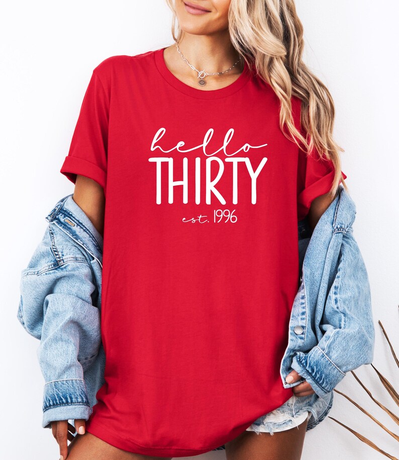 Hello Thirty Est 1996 Shirt, 30th Birthday Shirt, Turning 30 Birthday Gift, Thirty Birthday Crew, Birthday Squad, Birthday Party Shirt image 18