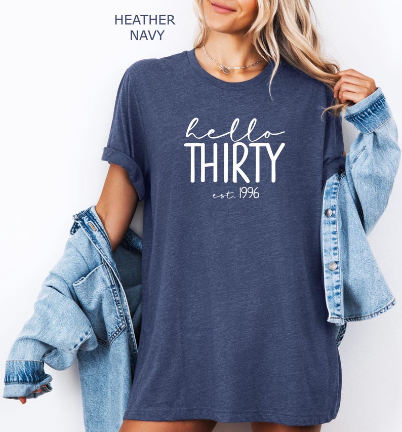 Hello Thirty Est 1996 Shirt, 30th Birthday Shirt, Turning 30 Birthday Gift, Thirty Birthday Crew, Birthday Squad, Birthday Party Shirt image 8