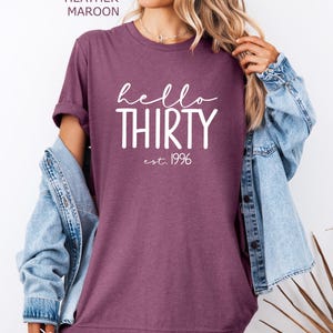 Hello Thirty Est 1996 Shirt, 30th Birthday Shirt, Turning 30 Birthday Gift, Thirty Birthday Crew, Birthday Squad, Birthday Party Shirt image 3
