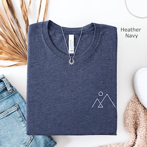 T-shirt minimaliste montagne, T-shirt simple montagne, T-shirt de randonnée, T-shirt minimaliste montagne, T-shirt esthétique image 4