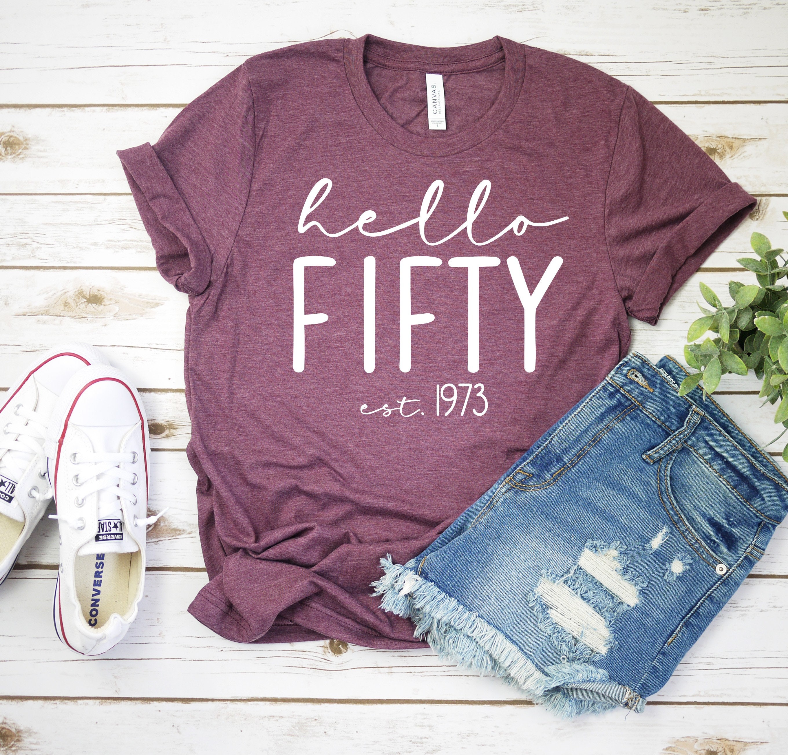 Discover Hello Fifty Shirt,  Hello 50 T-Shirt, 50th Birthday Shirt