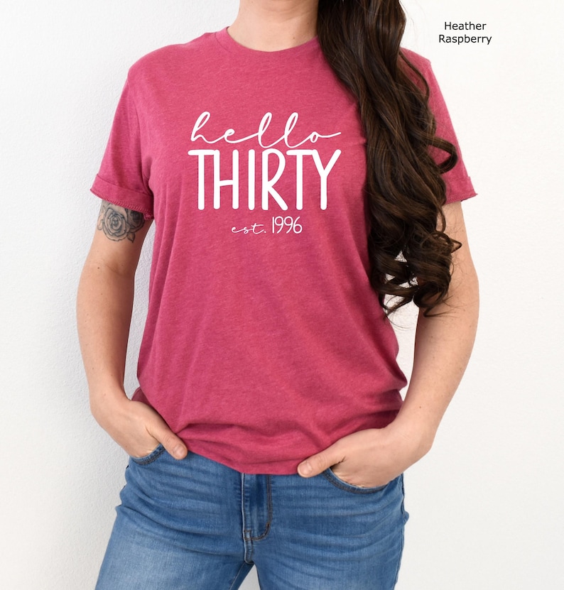 Hello Thirty Est 1996 Shirt, 30th Birthday Shirt, Turning 30 Birthday Gift, Thirty Birthday Crew, Birthday Squad, Birthday Party Shirt image 4