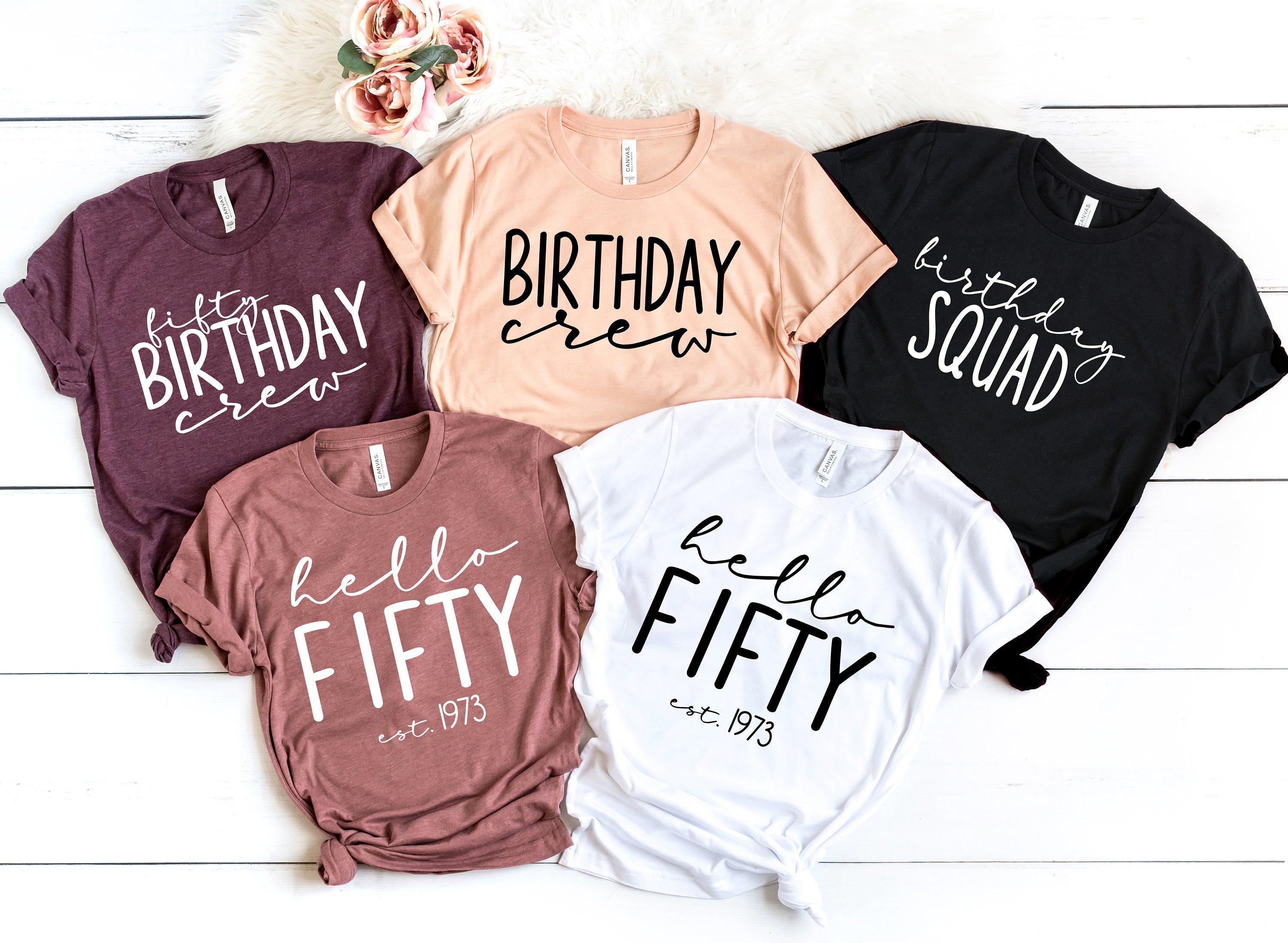 Discover Hello Fifty Shirt,  Hello 50 T-Shirt, 50th Birthday Shirt