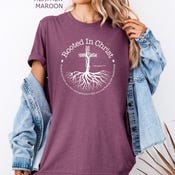 Rooted In Christ T-Shirt: Christian Cross, Religious Gift, Religious Shirt, Christian Shirt, Inspirational Shirt, Jesus Cross Shirt image 4