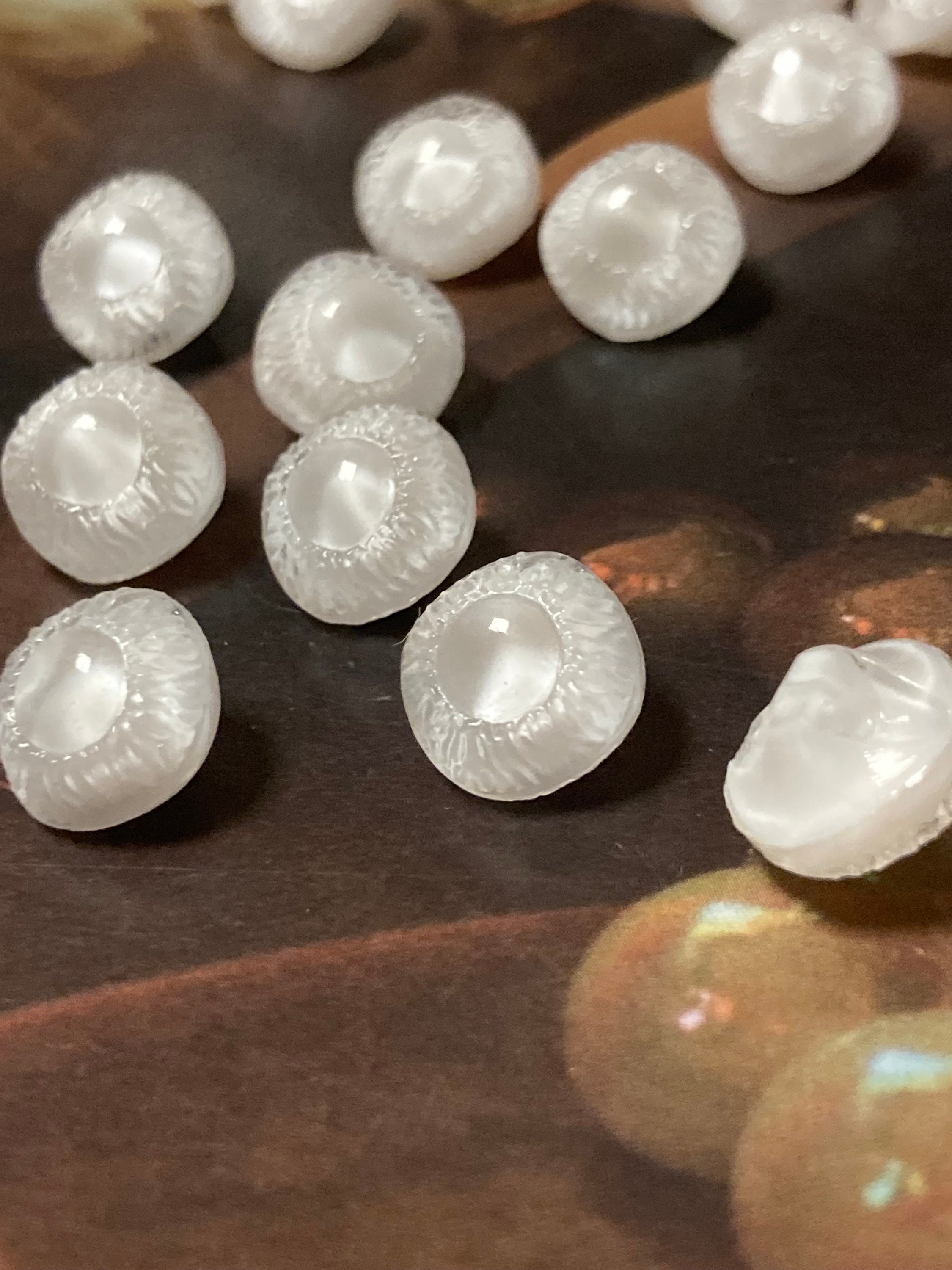 Lot De 20 Boutons Anciens En Verre Transparent - Occasion Excellent état