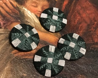 5 old fabric buttons - 26 mm - old german production