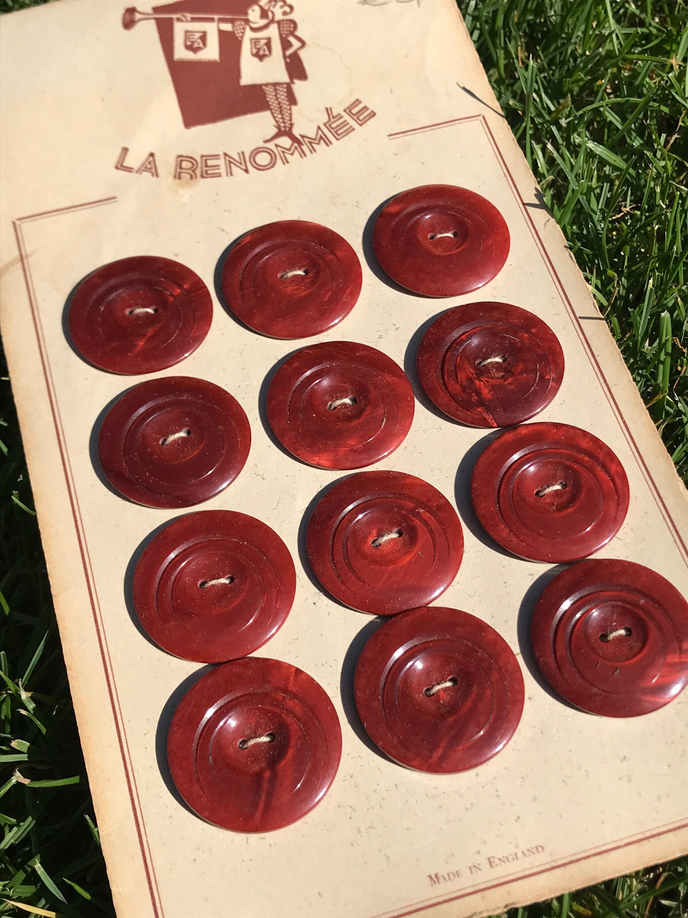 Antique buttons sample フランス 2SET レア品