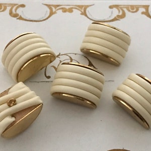 5 Vintage Haute Couture Knöpfe - Material Mix Konstruktion
