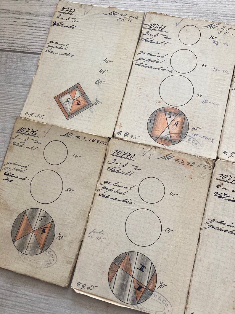 6 Vintage Knopf Baukarten deutscher Hersteller von 1936 image 9