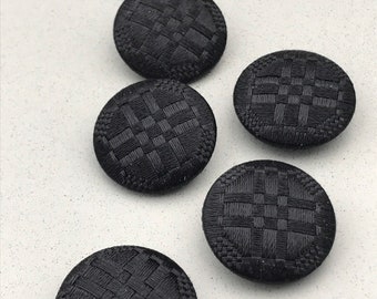 6 old fabric buttons - 24 mm - Trimming buttons - embroidered buttons