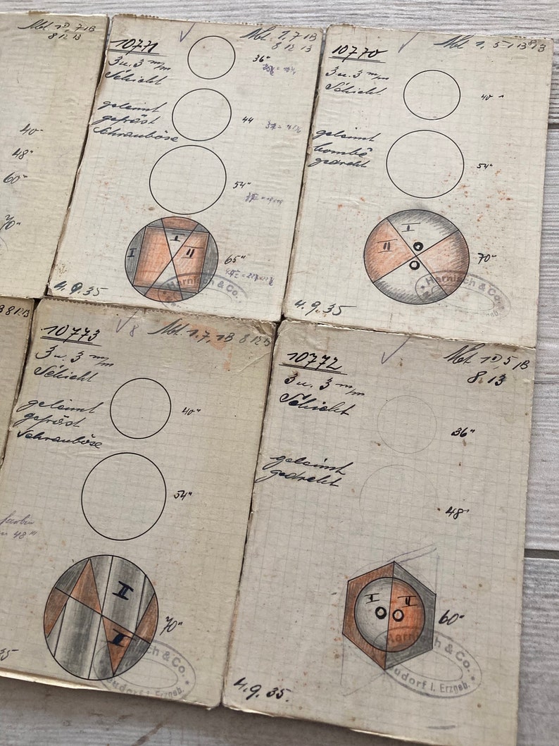 6 Vintage Knopf Baukarten deutscher Hersteller von 1936 image 6