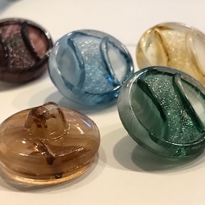 5 Vintage Glasknöpfe - Sammler Glasknopf Set - 18 mm