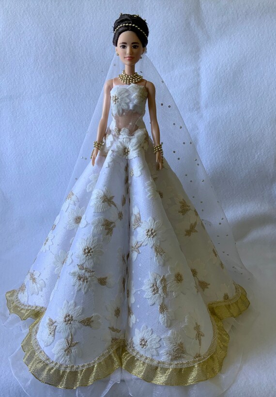 Barbie Doll in White Gown - Etsy Barbie Doll in White Gown - Etsy