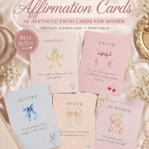 Christian Affirmation Cards Printable Mini Encouragement Cards Faith Based Daily Affirmations Women Bible Positivity Cards