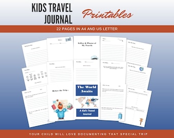 Kids Printable Travel Journal/Kids Travel Journal/Child Travel Journal