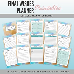Final Wishes Printable Estate Planner