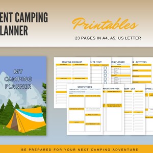 Tent Camping Printable Planner/Camping Planner/Camping Journal