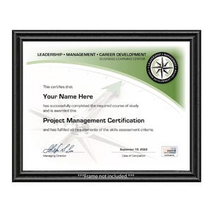 PERSONALIZED Project Management Diploma: Digital Download - Customized Training Course Certificate - Wall Office Decor