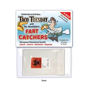 Taco Tuesday Fart Catchers Gag Gift - GREAT Birthday Present Party Joke Funny Prank - Novelty Butt Bags