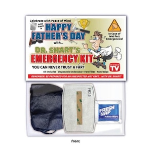Happy Father&#39;s Day Wet FART Shart Emergency Kit - GREAT GIFT - Husband Brother Dad Christmas Birthday Present Party Joke Prank Gag