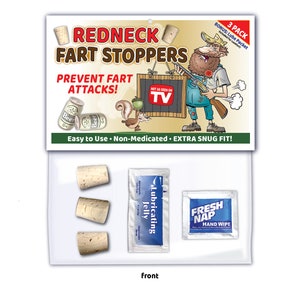 REDNECK FART Stopper Plug Kit - GREAT Gift - South Southern Dad Garage Watcher Cork Funny Present Party Joke Prank Gag Birthday