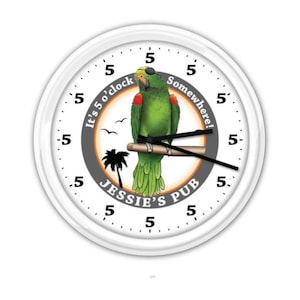 It&#39;s 5 o&#39;clock Somewhere PERSONALIZED Wall Clock - Decor Man Cave Bar Kitchen Garage - GREAT Birthday Christmas Holiday Gift Present