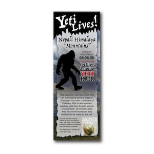 Bigfoot Yeti Rare Hair Sample - LIMITED EDITION- Abominable Snowman Tracker Hunter Nepal Mountains- Birthday Christmas Gift Stocking Stuffer