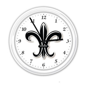 Fleur-de-lis Wall Clock - Kitchen Home Decor- GREAT Birthday Christmas Holiday Gift Present- Living Bedroom French France New Orleans