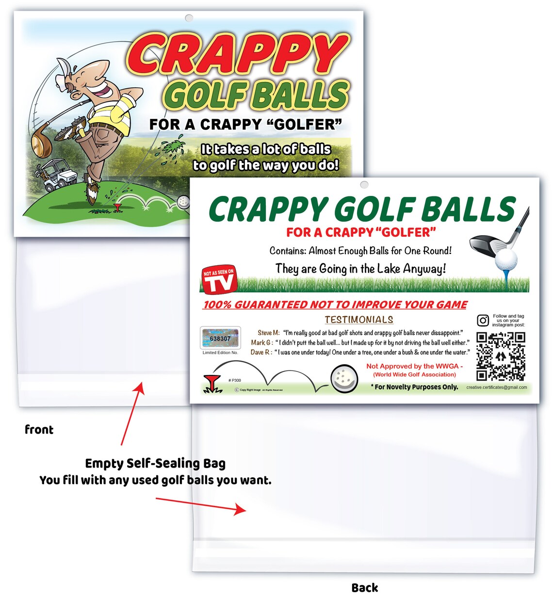 Crappy GOLF BALLS Bag Golfer Funny Birthday Anniversary Men Etsy