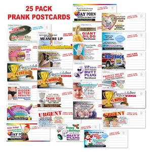 25 PACK - Cartes postales de courrier FARCE pour adultes - Vengeance Nouveauté Gag Drôle De Blague - Hommes Mari Petit Ami Ami Cadeau