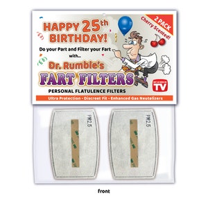 Personalized FUNNY Happy Birthday Fart Air Filter - ANY AGE - Cherry Scent Great Gift Present Party Joke Prank Gag
