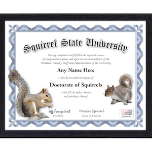 Certificado personalizado de la Universidad SQUIRREL - Descarga digital - Personalizado