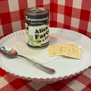 2X Funny Alien Farts Soup Can Labels - GREAT GIFT - Adorable Cute and Unique - Gag Gift Prank Birthday - Space Area 51