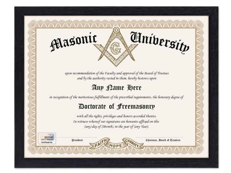 Doctorate Simble PERSONALIZED Freemasonry MASONIC Diploma: Digital Download - Christmas ...