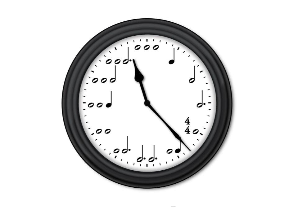 Music Notes Wall Clock - Bedroom Room Home Decor - GREAT Birthday Christmas Holiday Gift Present - Musician Piano Guitar Violin Band Player