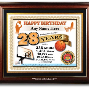 Certificat d’anniversaire de basketball personnalisé - TOUT ÂGE - Numérique ou imprimé - Cadeau cadeau personnalisé unique - Carte personnalisée - Player Fan Kids