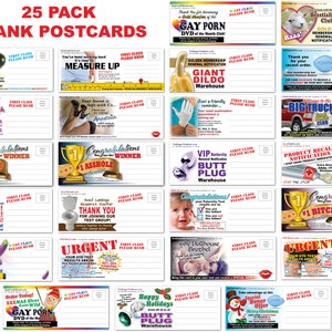25 PACK - Adult PRANK Mail Postcards - Revenge Novelty Gag Funny Joke ...
