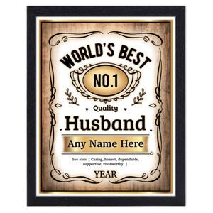 PERSONALIZED Best EHEMANN-Auszeichnung - digital, gedruckt oder gerahmt - Valentinstag Jahrestag GESCHENK Geburtstag Weihnachten Rustikal # 1