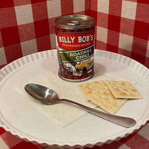 2 Funny Roadkill Chili Soup Can Labels - GREAT Gag Gift  Present Party Joke Prank - Hillbilly Country Bumpkin Redneck Hilarious Raccoon