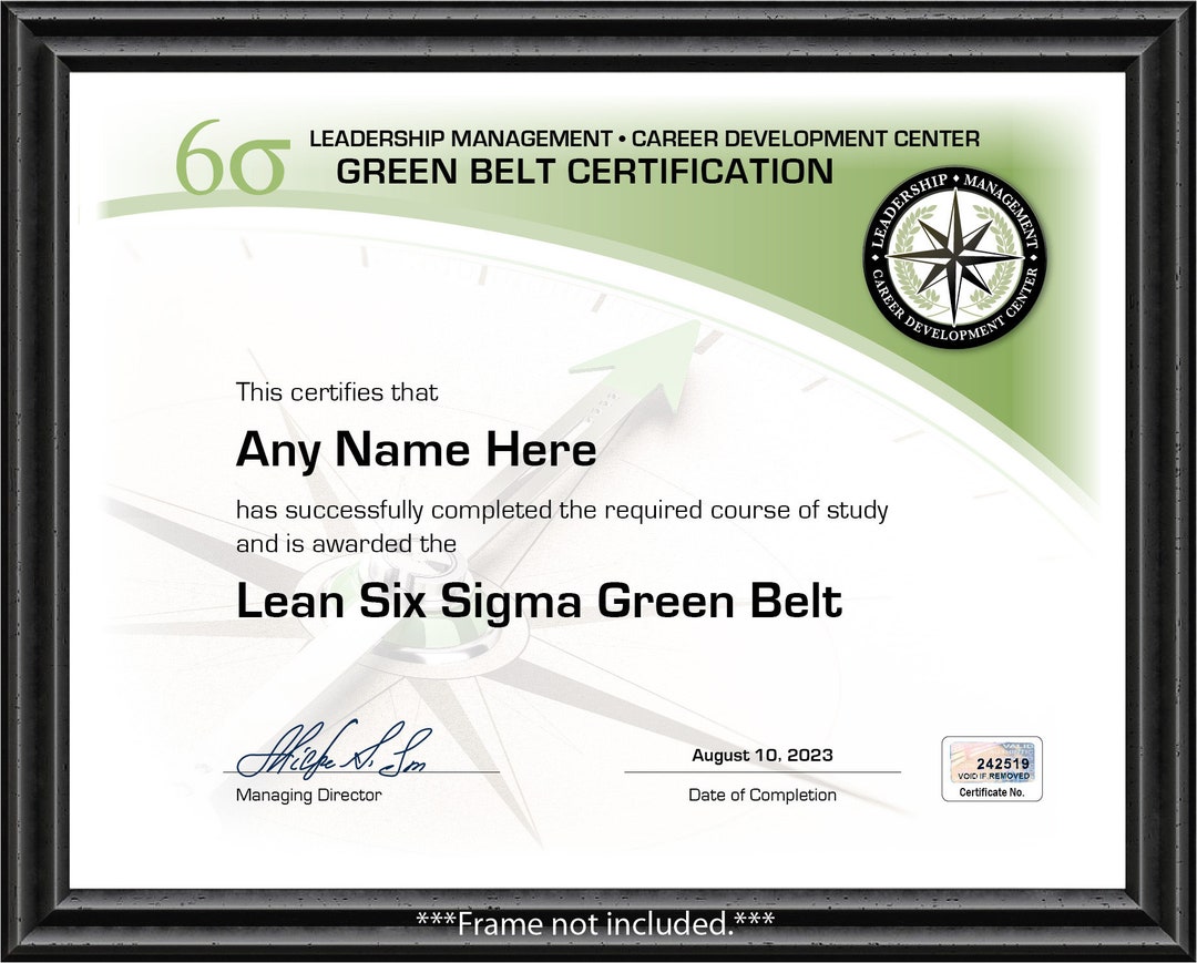 PERSONALIZED Lean Six Sigma GREEN Belt Training Course - Etsy
