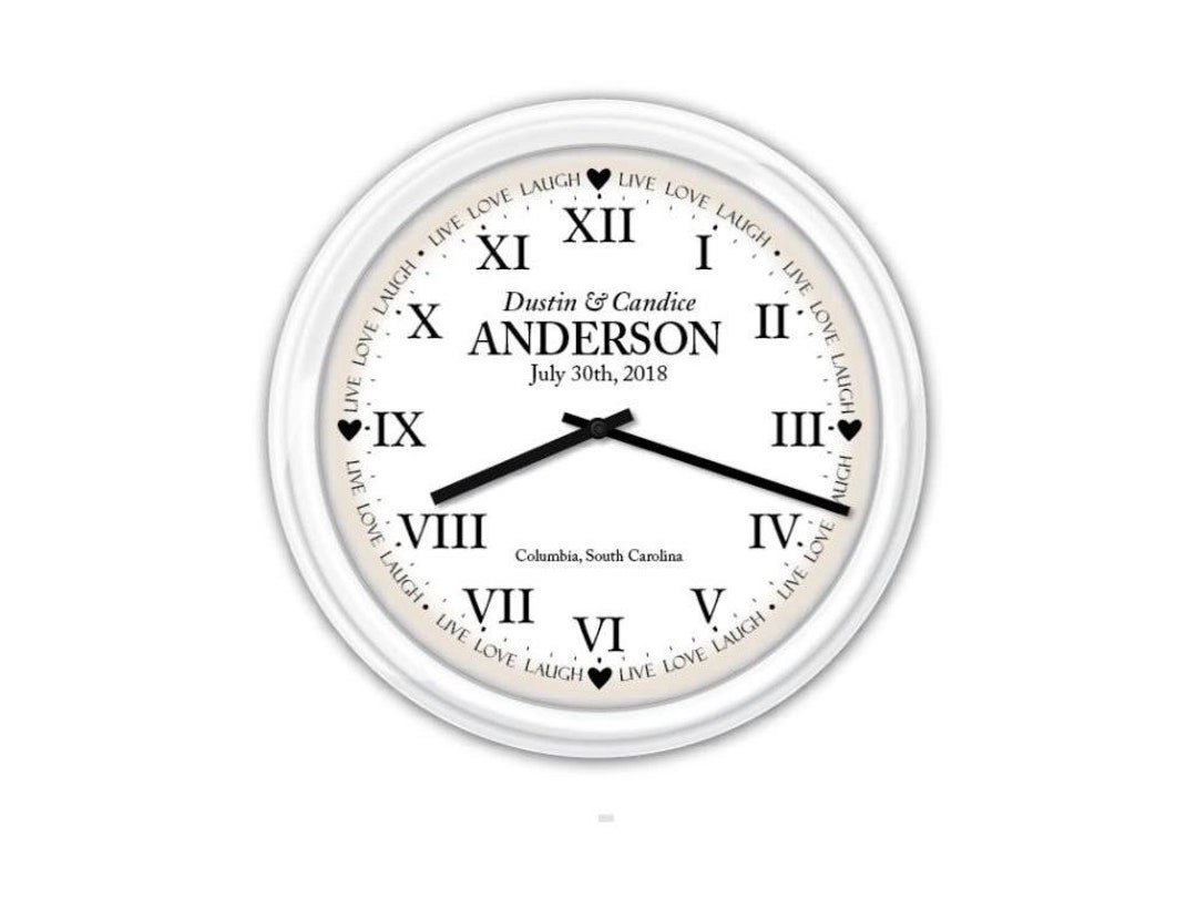 Wedding Anniversary PERSONALIZED Wall Clock Live Laugh Love GREAT